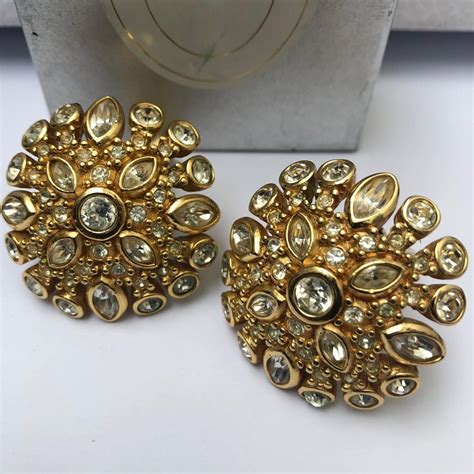 christian dior vintage earrings clips|authentic christian dior earrings.